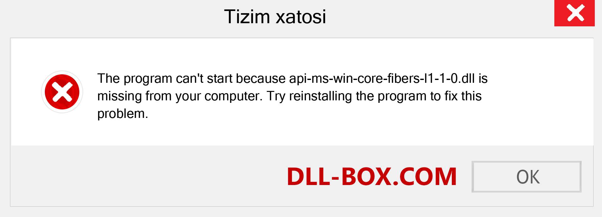 api-ms-win-core-fibers-l1-1-0.dll fayli yo'qolganmi?. Windows 7, 8, 10 uchun yuklab olish - Windowsda api-ms-win-core-fibers-l1-1-0 dll etishmayotgan xatoni tuzating, rasmlar, rasmlar